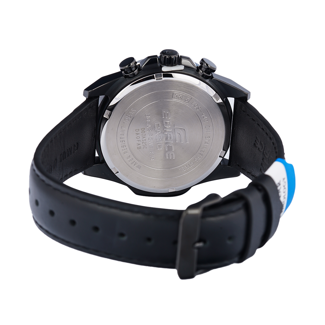 Jam Tangan Casio Edifice Sospensione EQS-940NL-1A Nighttime Drive Series Men Black Analog-Digital Dial Black Leather Band