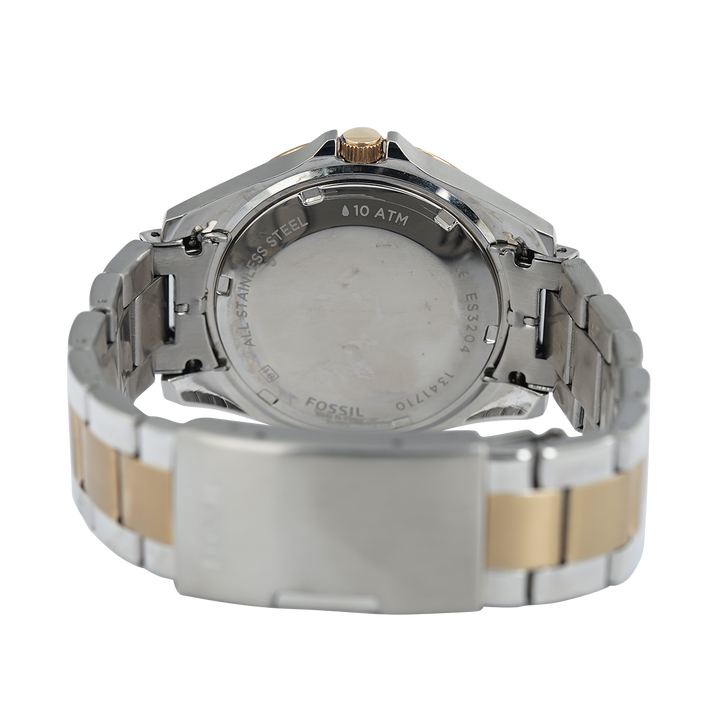 Jam Tangan Fossil Riley ES3204 Multifunction Women Silver Dial Dual Tone Stainless Steel Strap