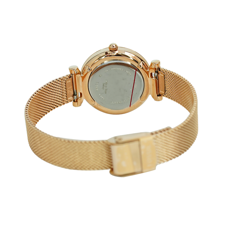 Jam Tangan Fossil Carlie Mini ES4433 Women White Mother of Pearl Dial Rose Gold Stainless Steel Strap