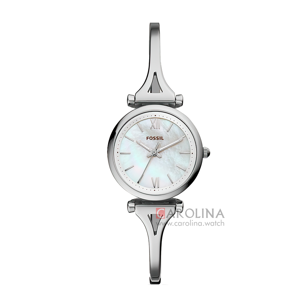 Jam Tangan Fossil Carlie Mini ES4501 Women Mother Of Pearl Dial Stainless Steel Strap