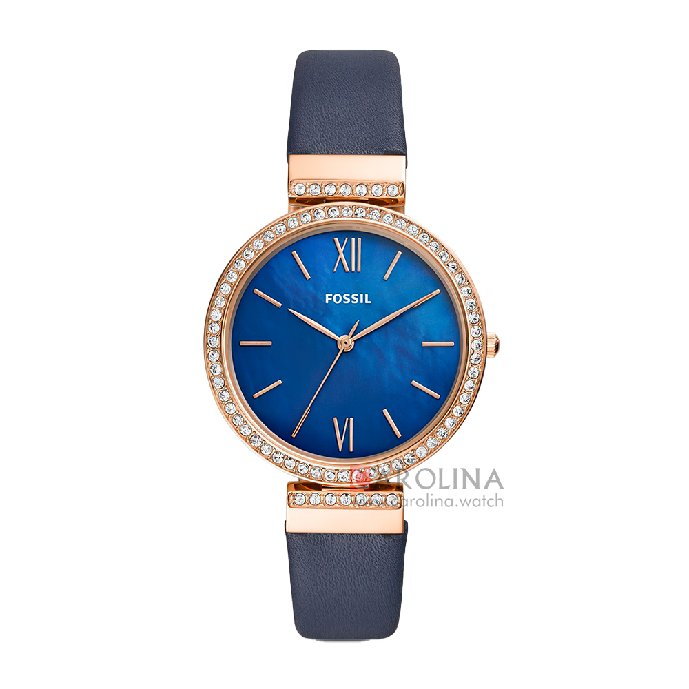 Jam Tangan Fossil Madeline ES4538 Women Blue Dial Navy Leather Strap