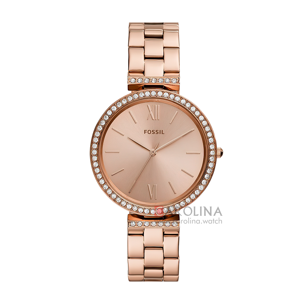 Jam Tangan Fossil Madeline  ES4641 Women Rose Gold Dial Rose Gold Stainless Steel Strap