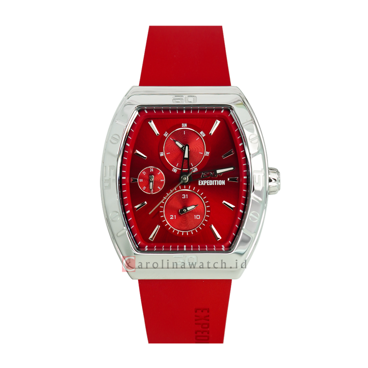 Jam Tangan Expedition EX 6800 BFRSSRE Women Red Dial Red Rubber Strap