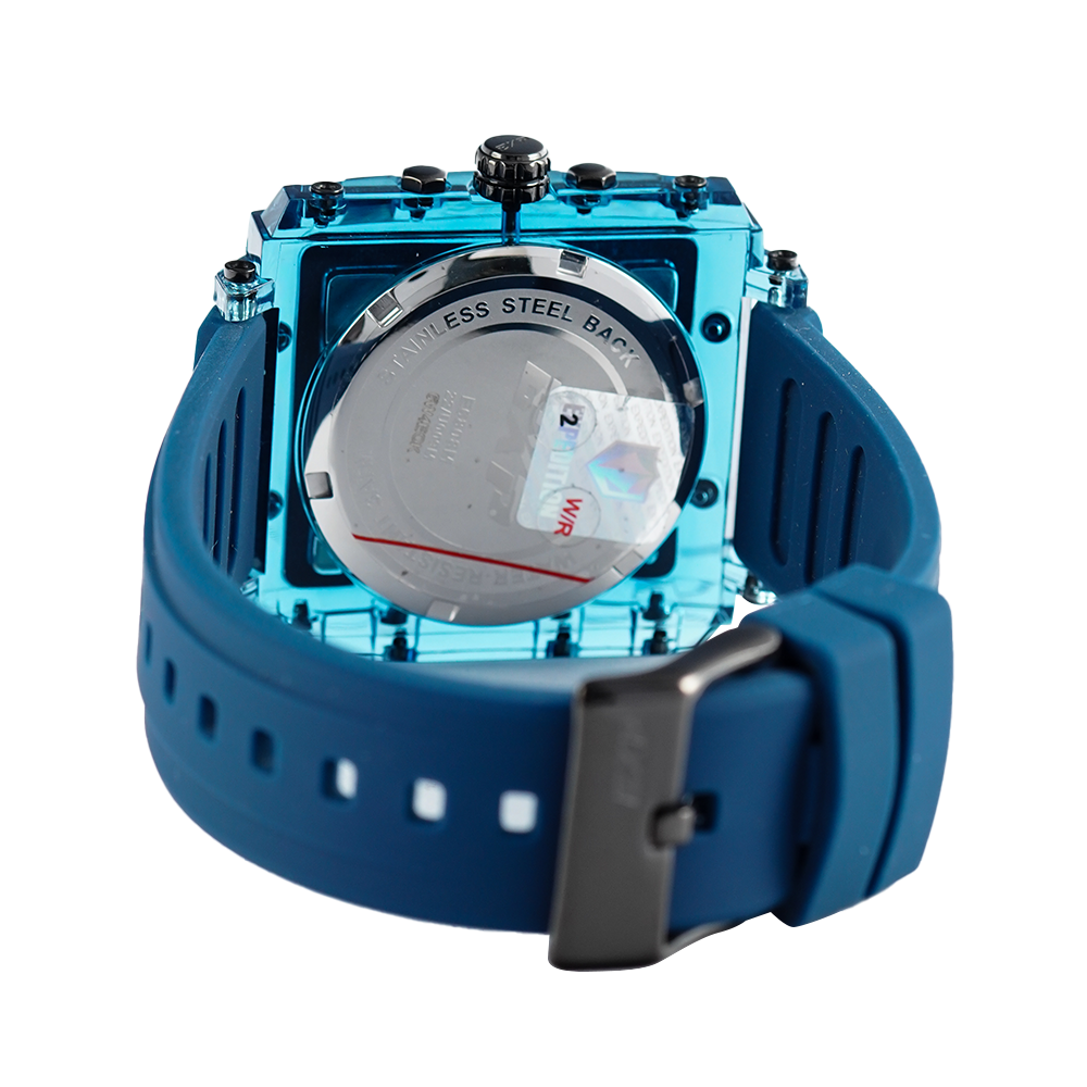 Jam Tangan Expedition EXP EX 6808 BFRIGBU Women Blue Dial Blue Rubber Strap