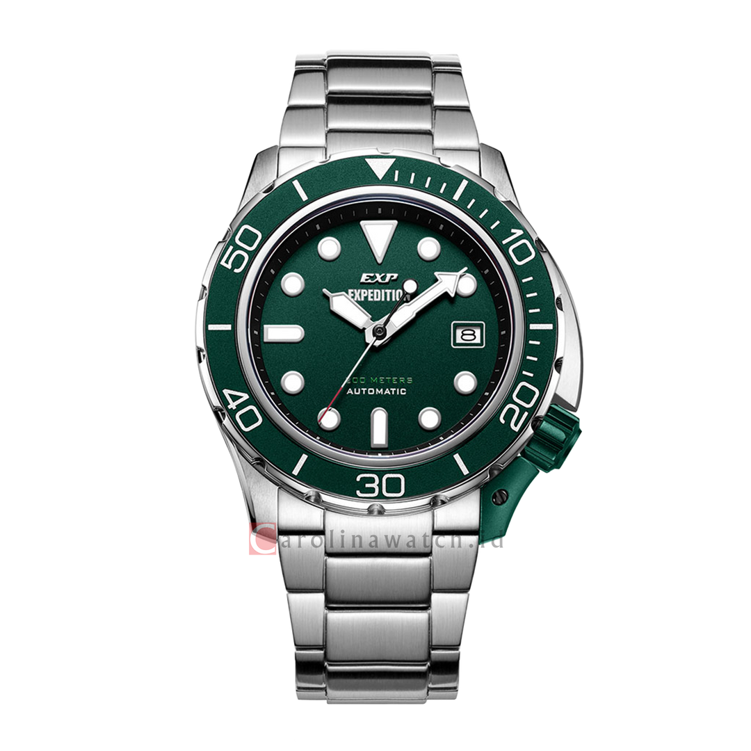 Jam Tangan Expedition EXP Sport EX 6809 MABSSGN Men Green Dial Stainless Steel Strap