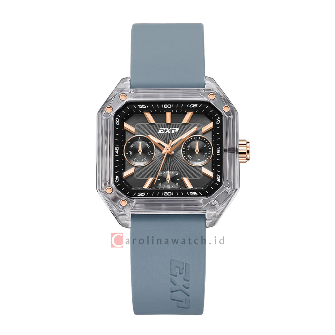 Jam Tangan Expedition EXP EX 6840 MFRRGBAGR Unisex Black Dial Blue Rubber Strap