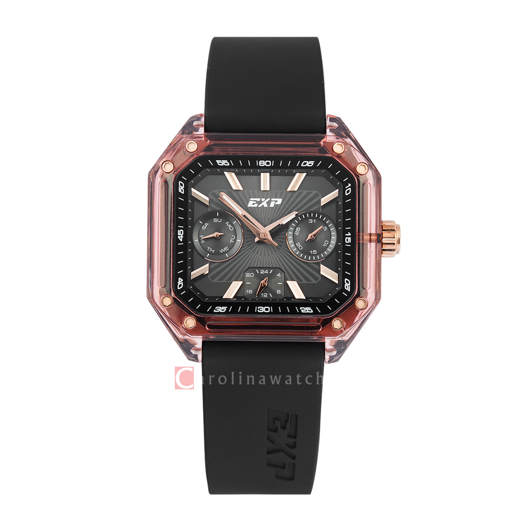 Jam Tangan Expedition EXP EX 6840 MFRRGBAPN Unisex  Black Dial Black Rubber Strap