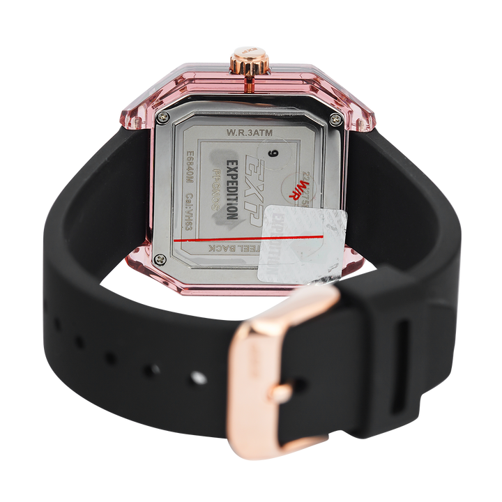 Jam Tangan Expedition EXP EX 6840 MFRRGBAPN Unisex  Black Dial Black Rubber Strap