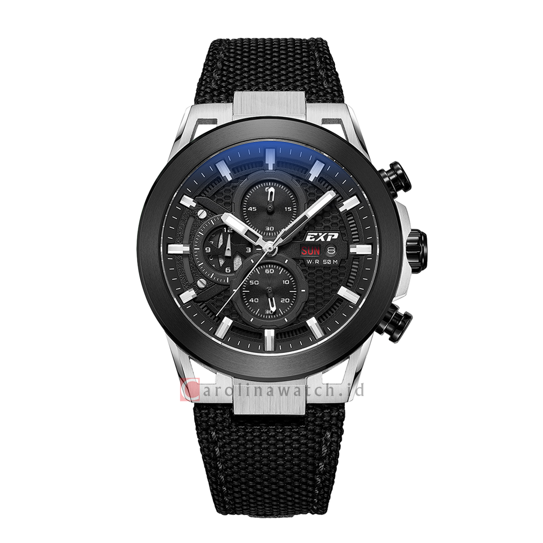 Jam Tangan Expedition EX 6852 MCNTBBA Men Black Dial Black Nylon Strap