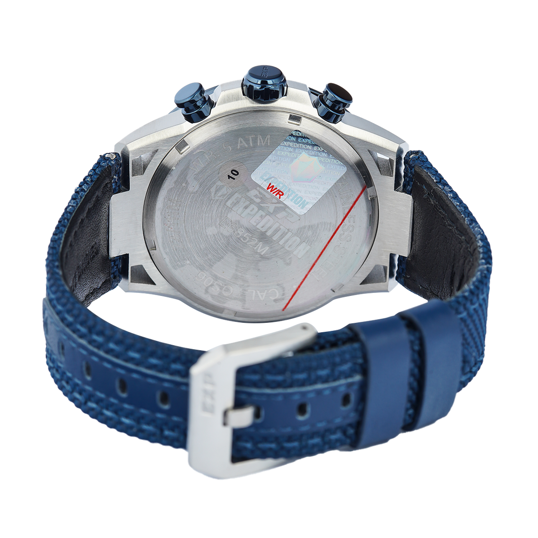 Jam Tangan Expedition EX 6852 MCNTUBU Men Blue Dial Blue Nylon Strap
