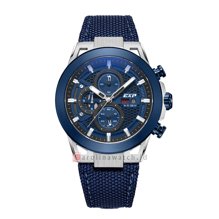 Jam Tangan Expedition EX 6852 MCNTUBU Men Blue Dial Blue Nylon Strap