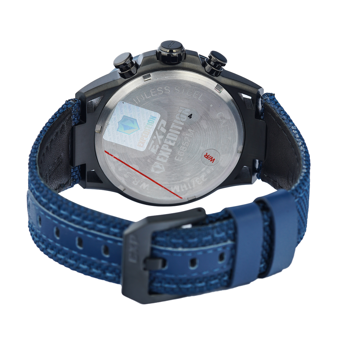 Jam Tangan Expedition EX 6852 MCNUBBU Men Blue Dial Blue Nylon Strap