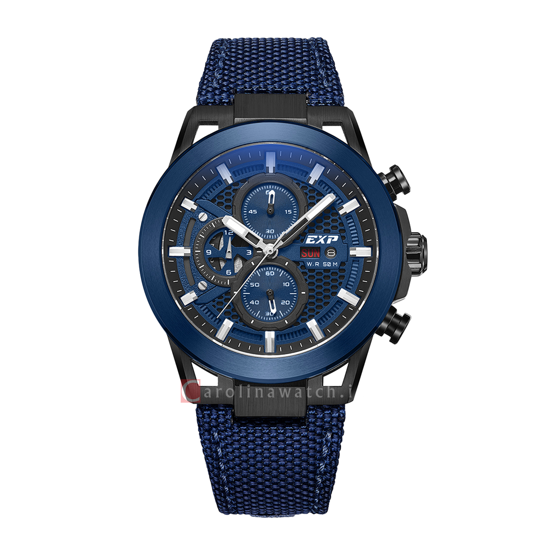 Jam Tangan Expedition EX 6852 MCNUBBU Men Blue Dial Blue Nylon Strap