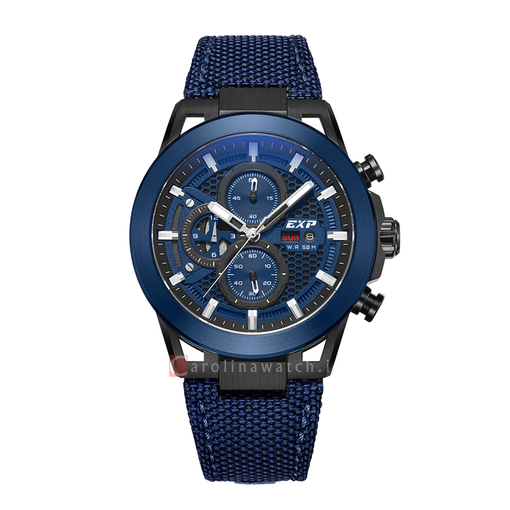 Jam Tangan Expedition EX 6852 MCNUBBU Men Blue Dial Blue Nylon Strap