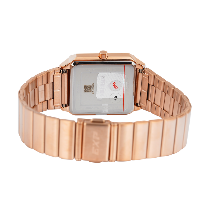 Jam Tangan Expedition EXP EX 6854 LDBRGRE Women Red Dial Rose Gold Stainless Steel Strap