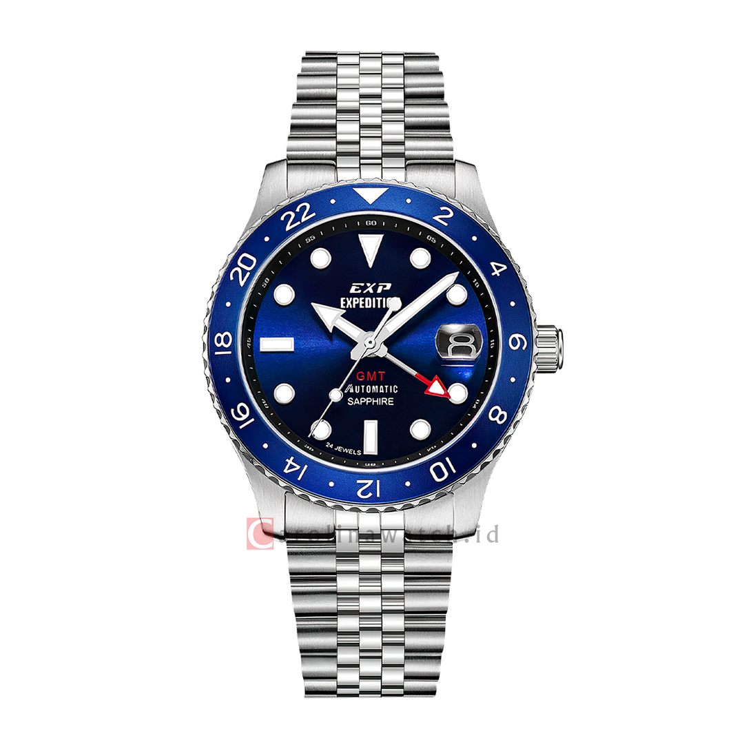 Jam Tangan Expedition EXP EX 6862 MABSSBU Men Blue Dial Stainless Steel Strap