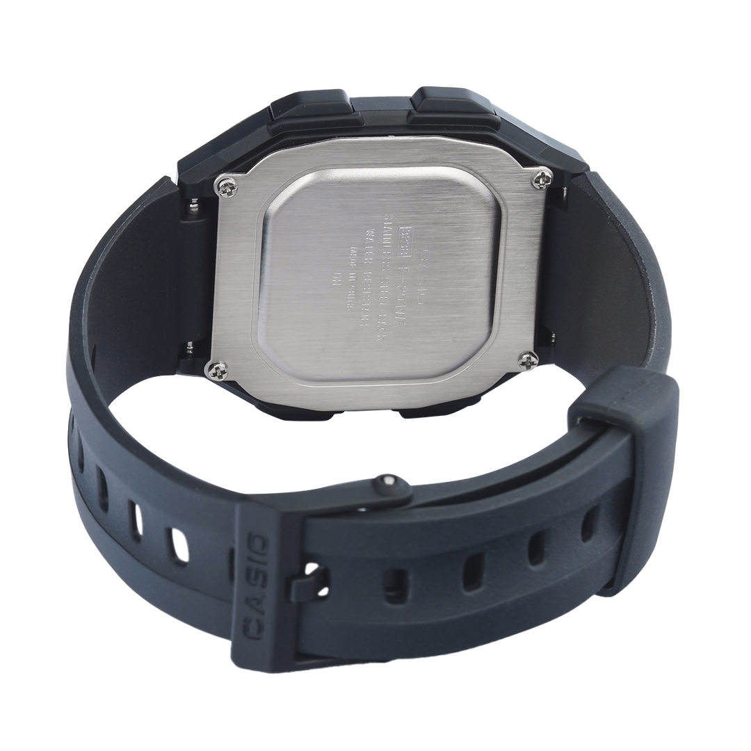 Jam Tangan Casio General F-201WA-1A Unisex Digital Dial Black Resin Band