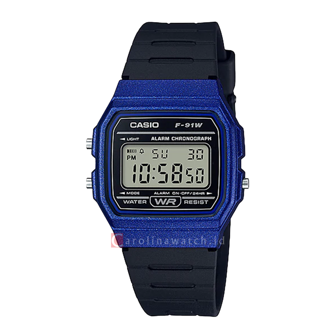 Jam Tangan Casio F-91WM-2A Unisex Digital Dial Black Resin Band