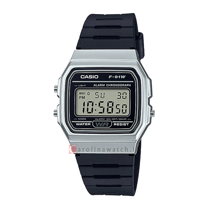 Jam Tangan Casio General F-91WM-7A Unisex Vintage Series Digital Dial Black Resin Strap