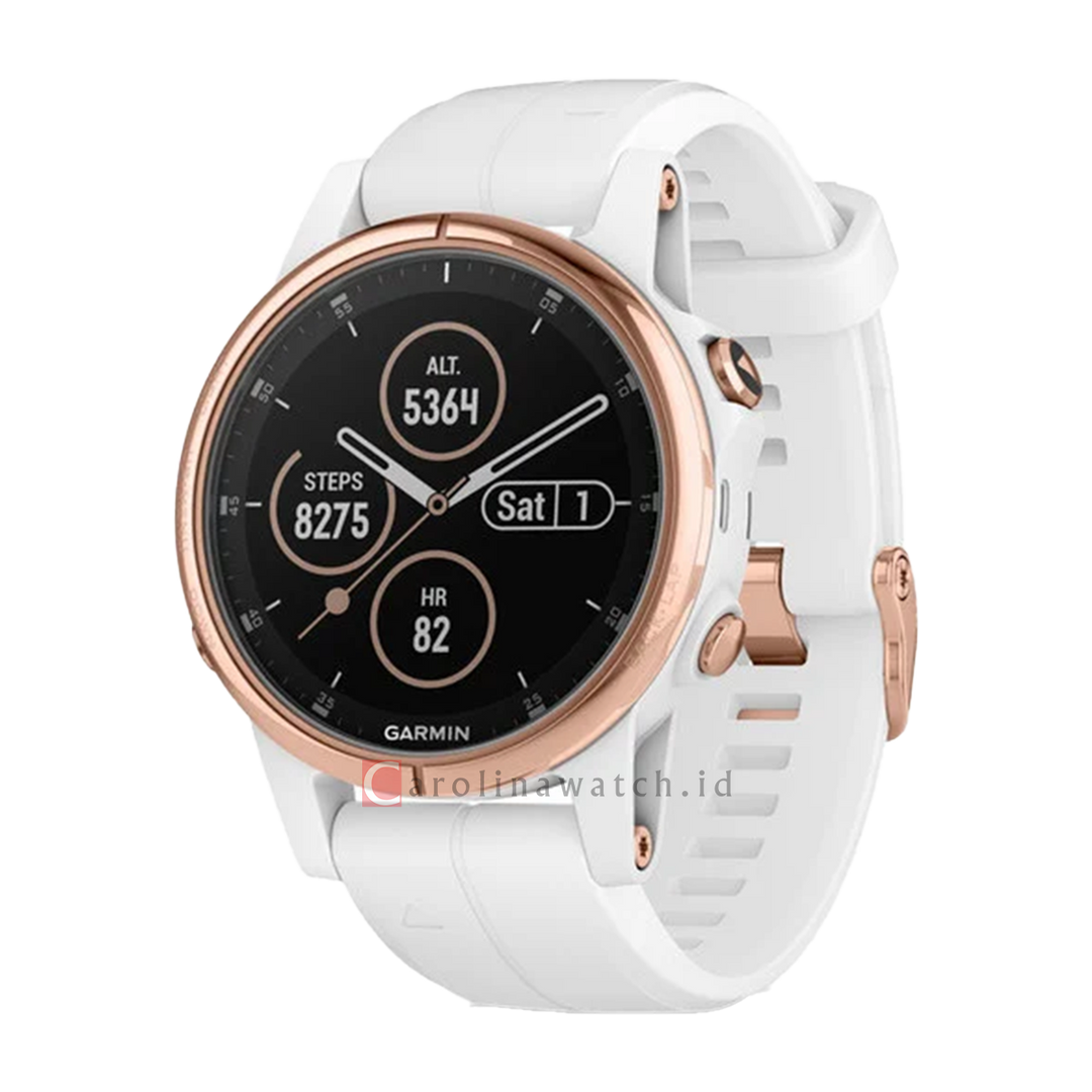 Jam Tangan Garmin FENIX 5S+ RG/W Unisex Rose Goldtone with Carrara White Band