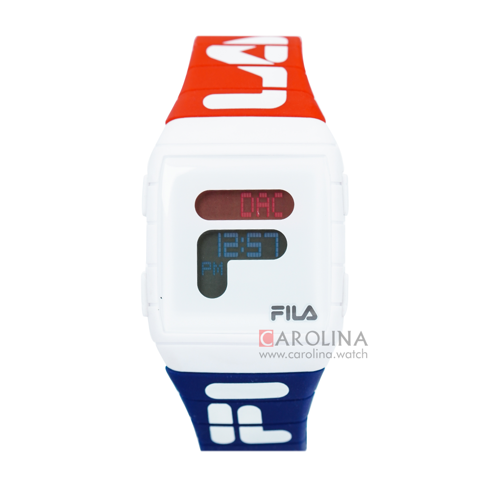Jam Tangan FILA FL38105-005 Unisex Digital Dial Red Blue Rubber Strap