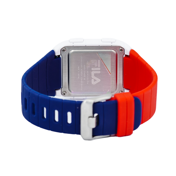 Jam Tangan FILA FL38105-005 Unisex Digital Dial Red Blue Rubber Strap