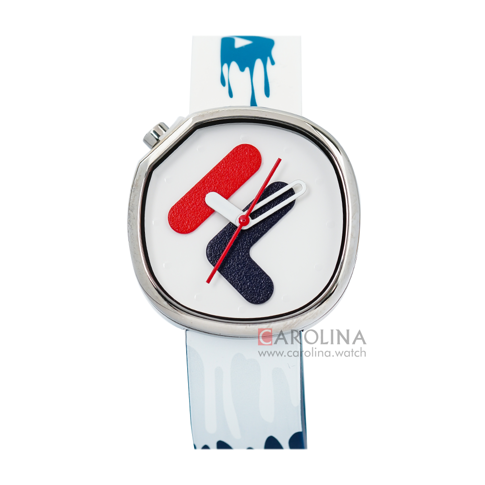 Jam Tangan FILA FL38162-302 Unisex White Dial White Blue Rubber Strap