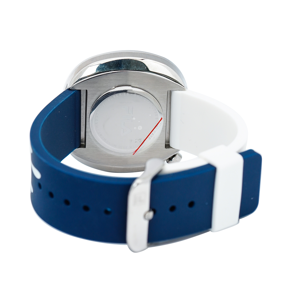 Jam Tangan FILA FL38162-302 Unisex White Dial White Blue Rubber Strap
