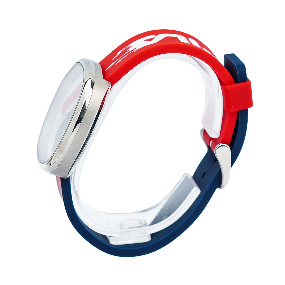 Jam Tangan FILA FL38162-303 Unisex White Dial Red Blue Rubber Strap