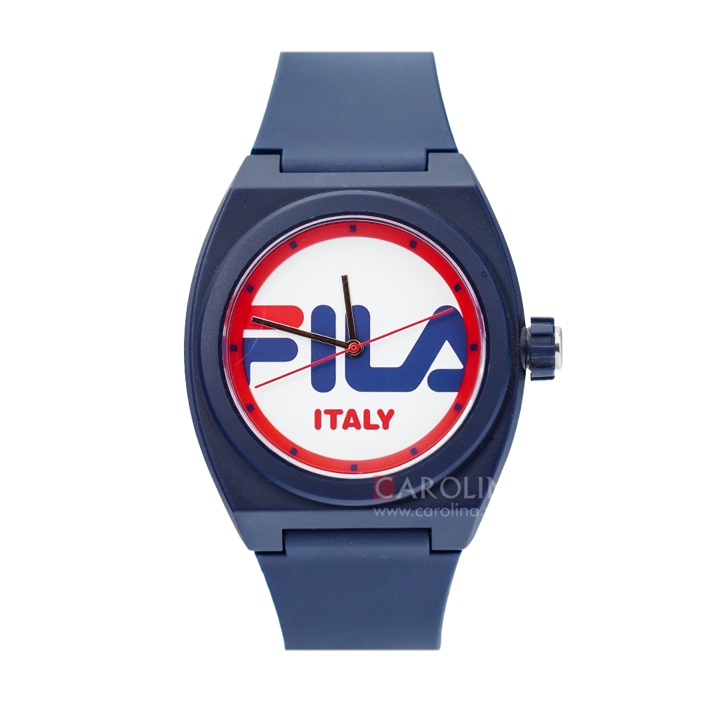 Jam Tangan FILA FL38180-001 Unisex White Dial Blue Rubber Strap