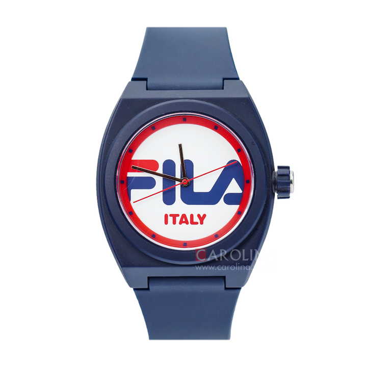 Jam Tangan FILA FL38180-001 Unisex White Dial Blue Rubber Strap
