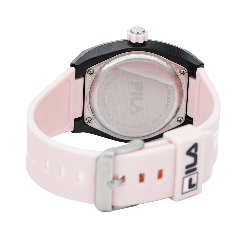 Jam Tangan FILA FL38180-106 Unisex Pink Black Dial Pink Rubber Strap