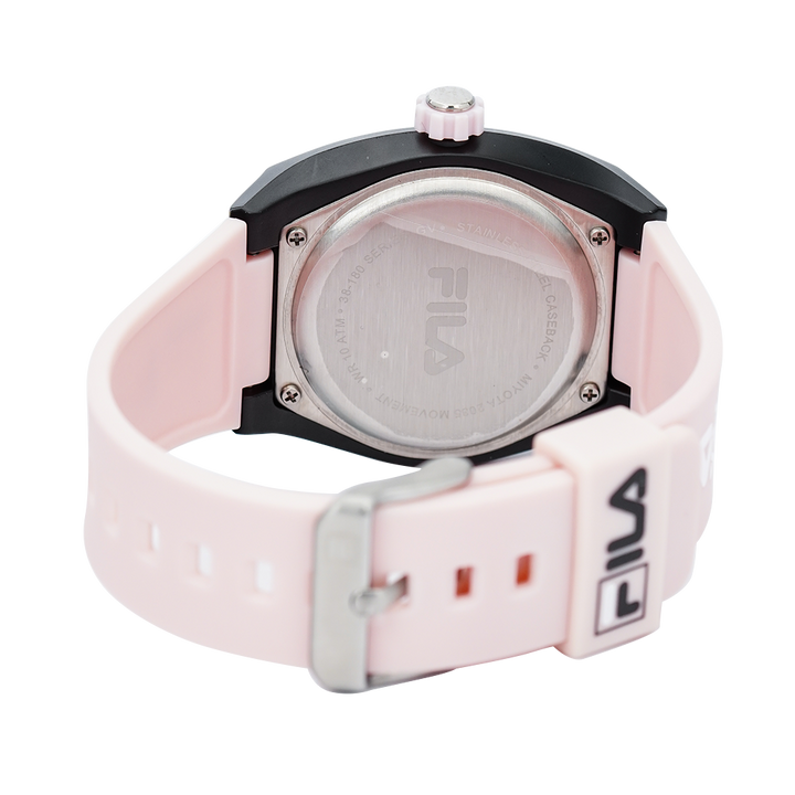 Jam Tangan FILA FL38180-106 Unisex Pink Black Dial Pink Rubber Strap