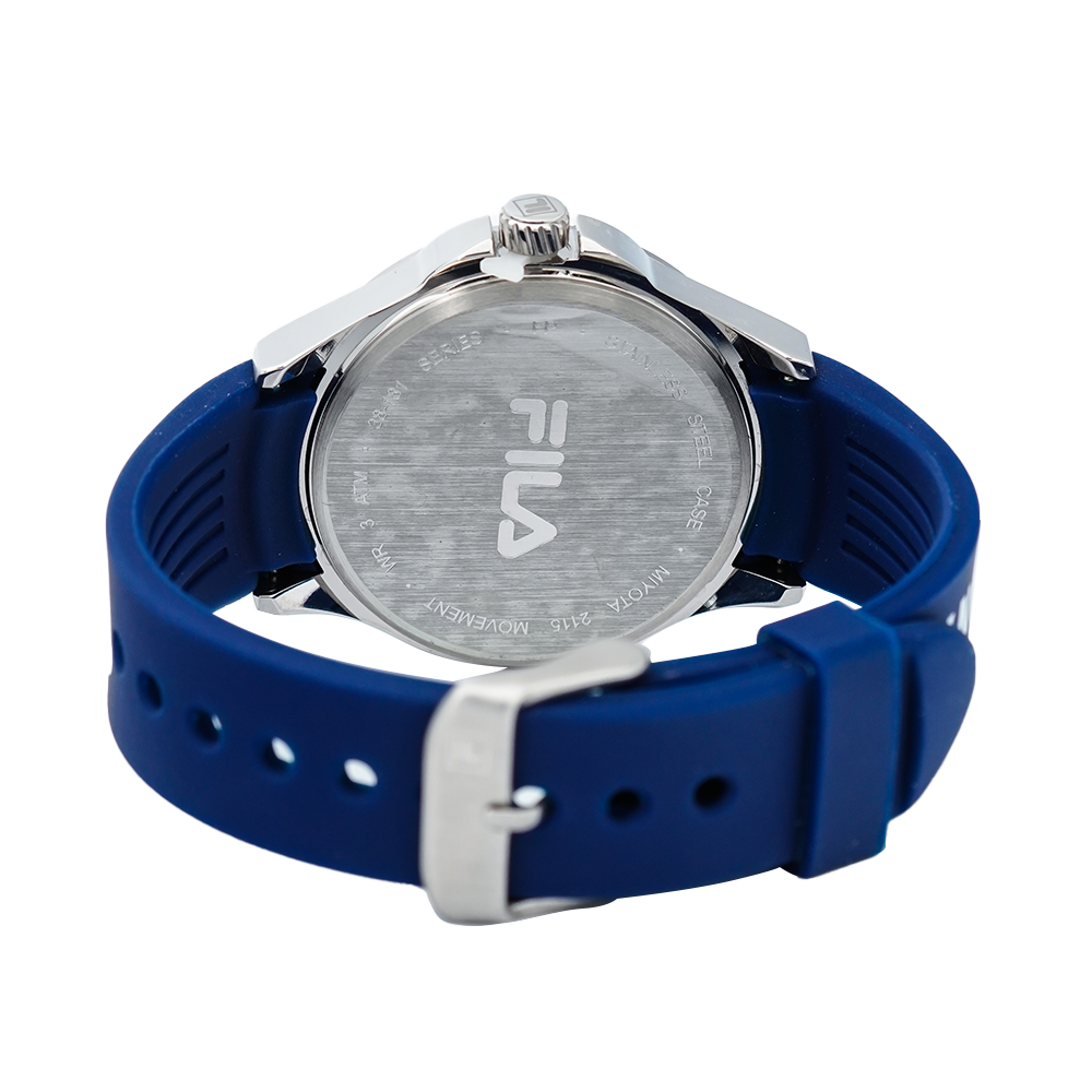 Jam Tangan FILA FL38181-002 Unisex Blue Dial Blue Rubber Strap
