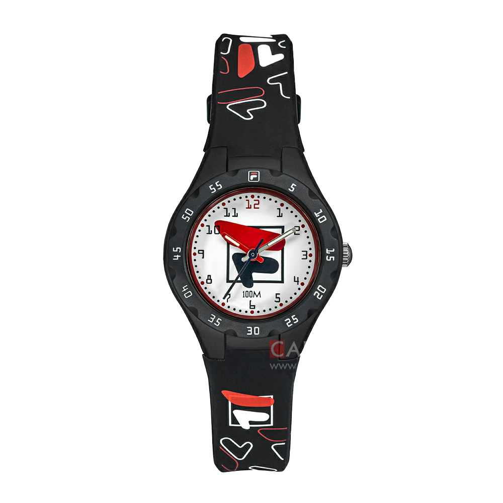 Jam Tangan FILA FL38204-002 Women White Dial Black Rubber Strap