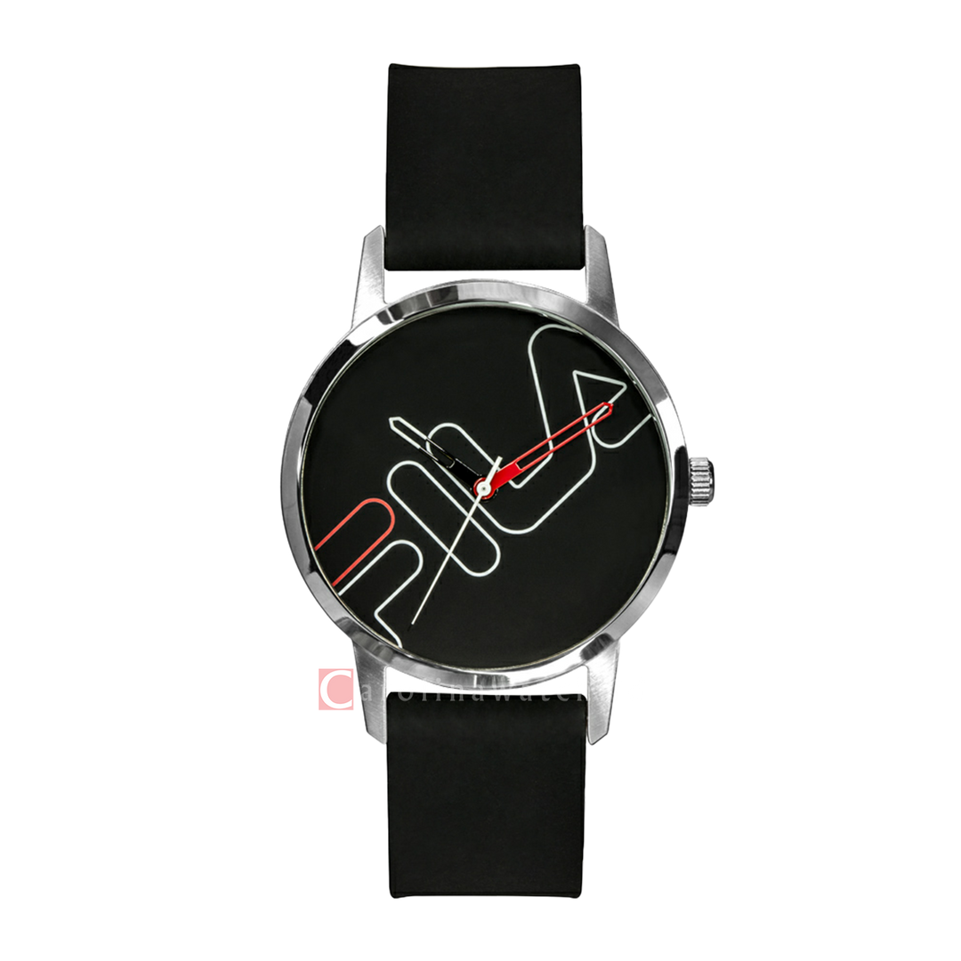 Jam Tangan FILA FL38313-002 Women Black Dial Blac Rubber Strap