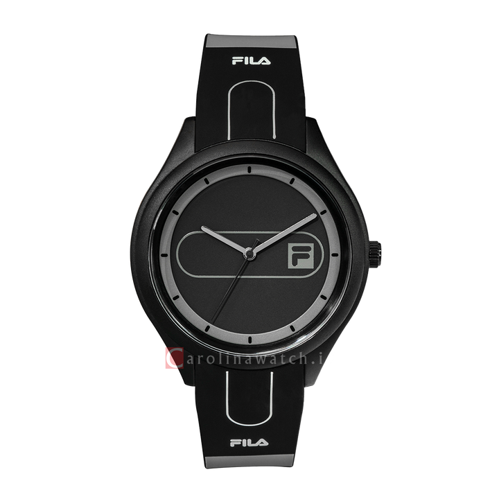 Jam Tangan FILA FL38321-002 Unisex Black Dial Black Rubber Strap