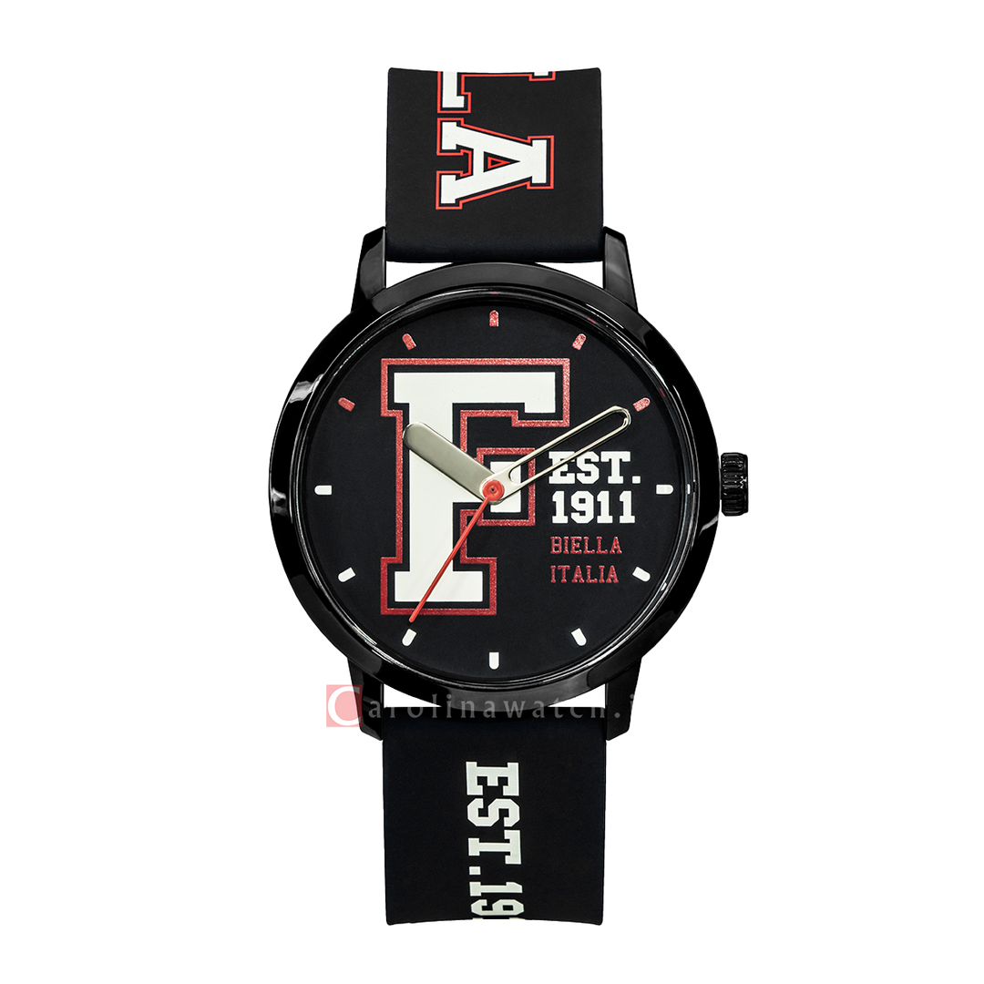 Jam Tangan FILA Italia Biella FL38326-203 Unisex Reinterpret 70's Black Dial Black Rubber Strap