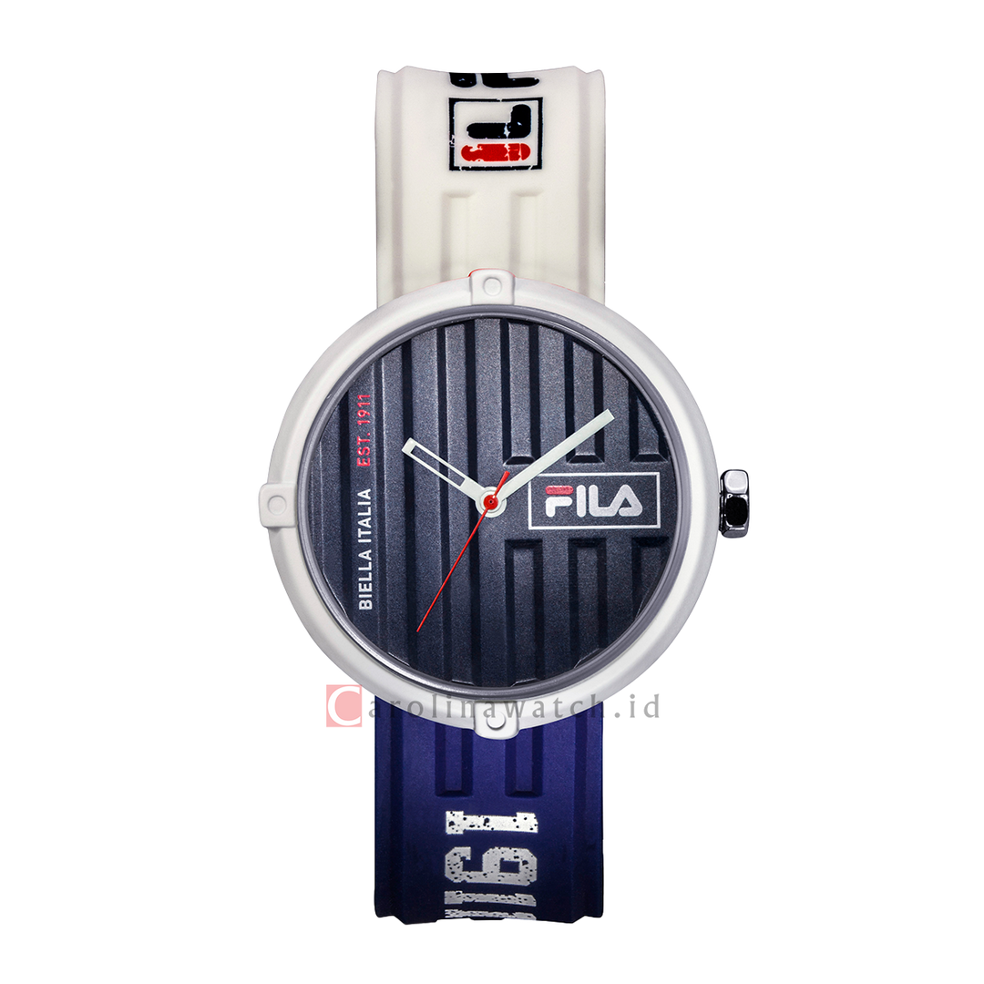 Jam Tangan FILA Italia Biella FL38338-102 Unisex Container Blue Dial Dual Color Rubber Strap