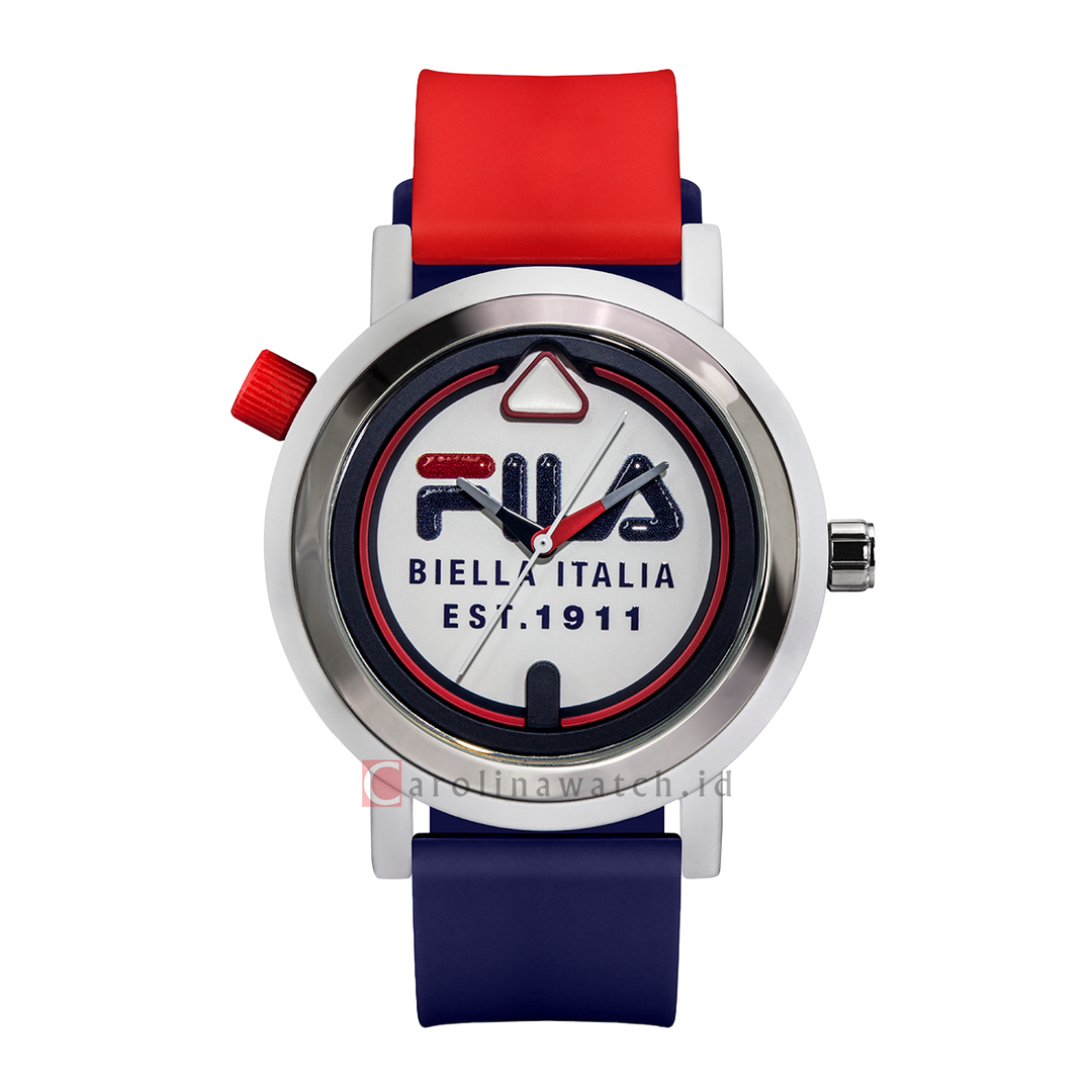 Jam Tangan FILA Italia Biella FL38341-001 Unisex My-Turn White Dial Dual Color Rubber Strap
