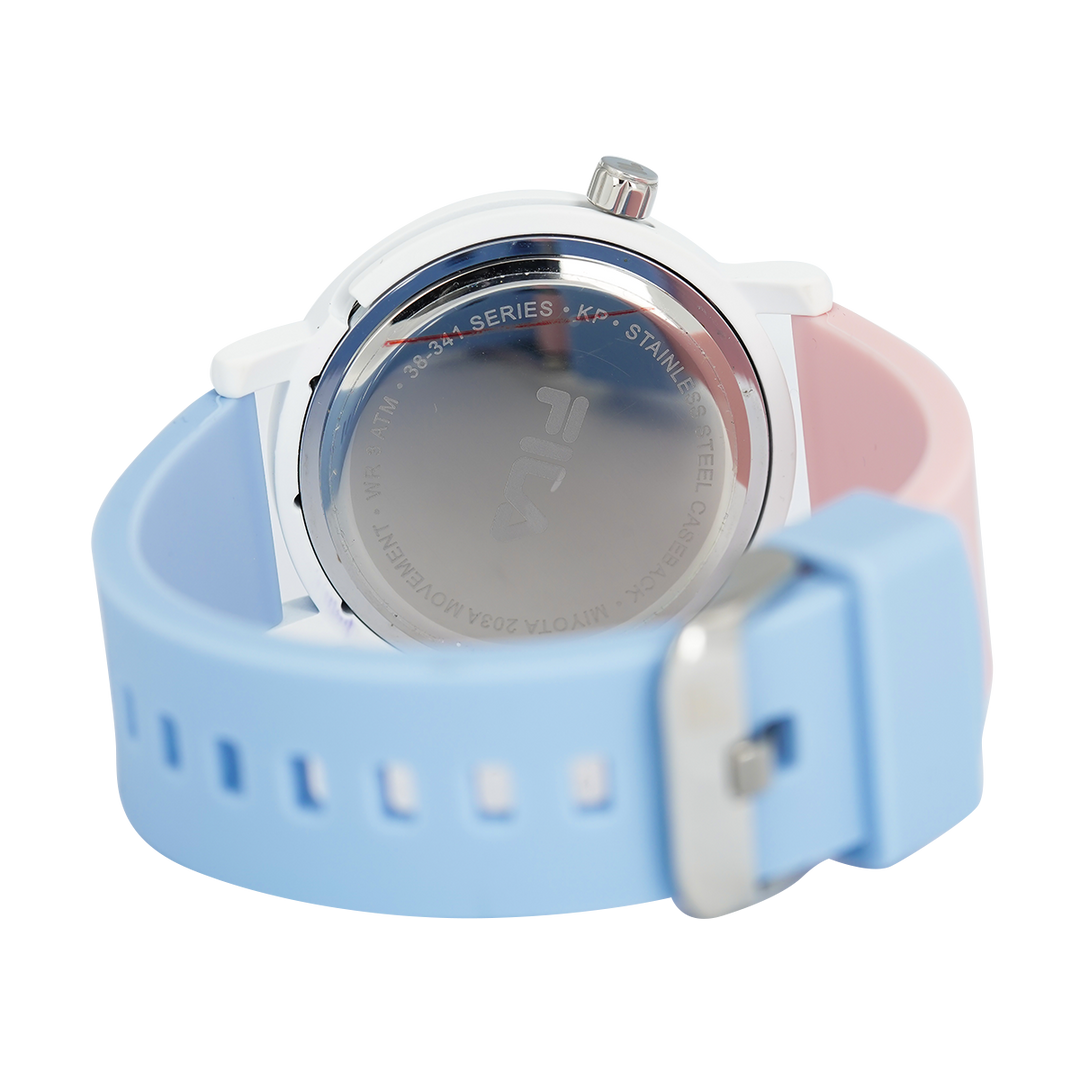 Jam Tangan FILA Italia Biella FL38341-006 Unisex My-Turn White Dial Dual Color Rubber Strap