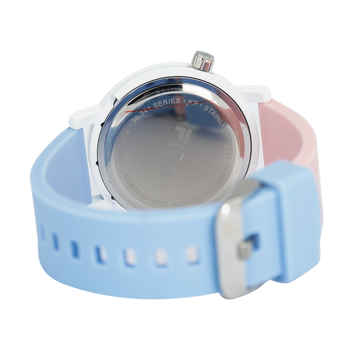 Jam Tangan FILA Italia Biella FL38341-006 Unisex My-Turn White Dial Dual Color Rubber Strap