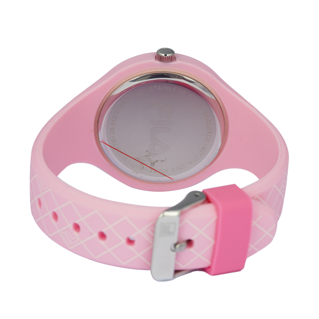 Jam Tangan FILA FL38342-004 Unisex White Dial Pink Rubber Strap