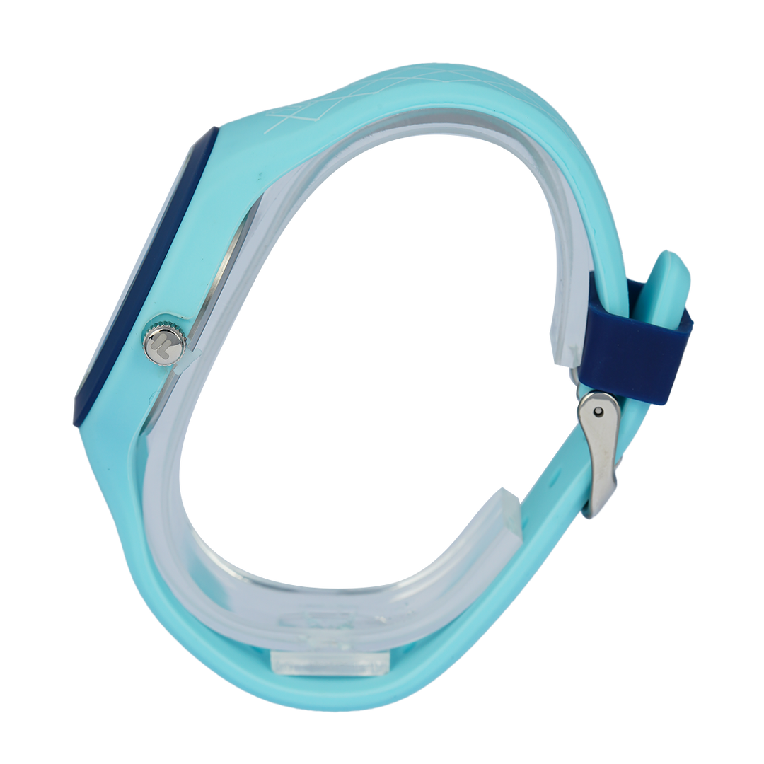 Jam Tangan FILA FL38342-005 Unisex White Dial Celeste Blue Rubber Strap