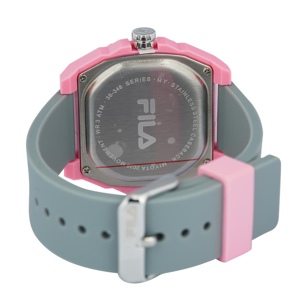 Jam Tangan FILA FL38348-004 Unisex Grey Dial Dual Color Rubber Strap