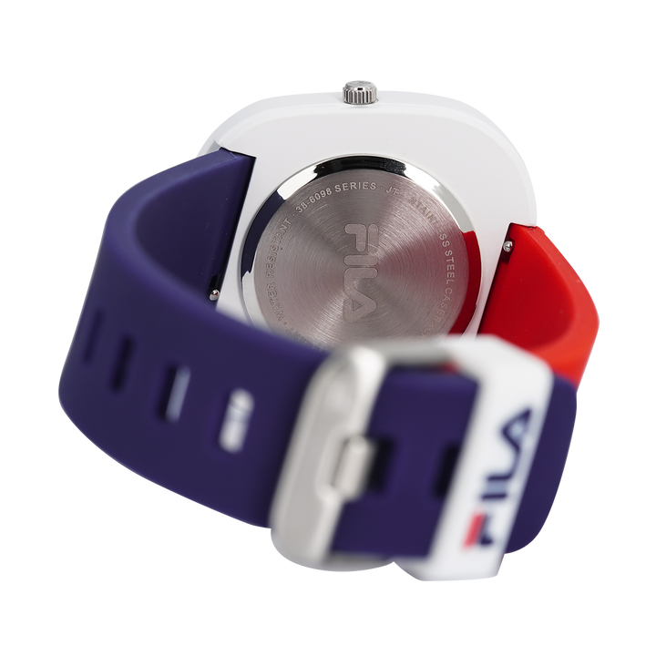 Jam Tangan FILA Originale FL386098-002 Unisex White Dial Dual Color Rubber Strap