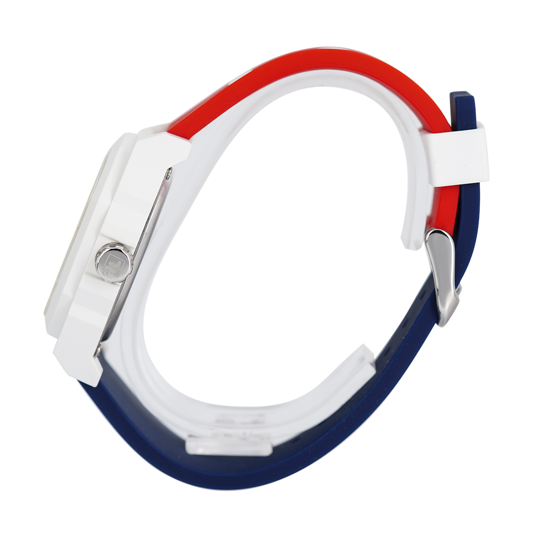 Jam Tangan FILA FL386105-002 Unisex White Dial Dual Color Rubber Strap