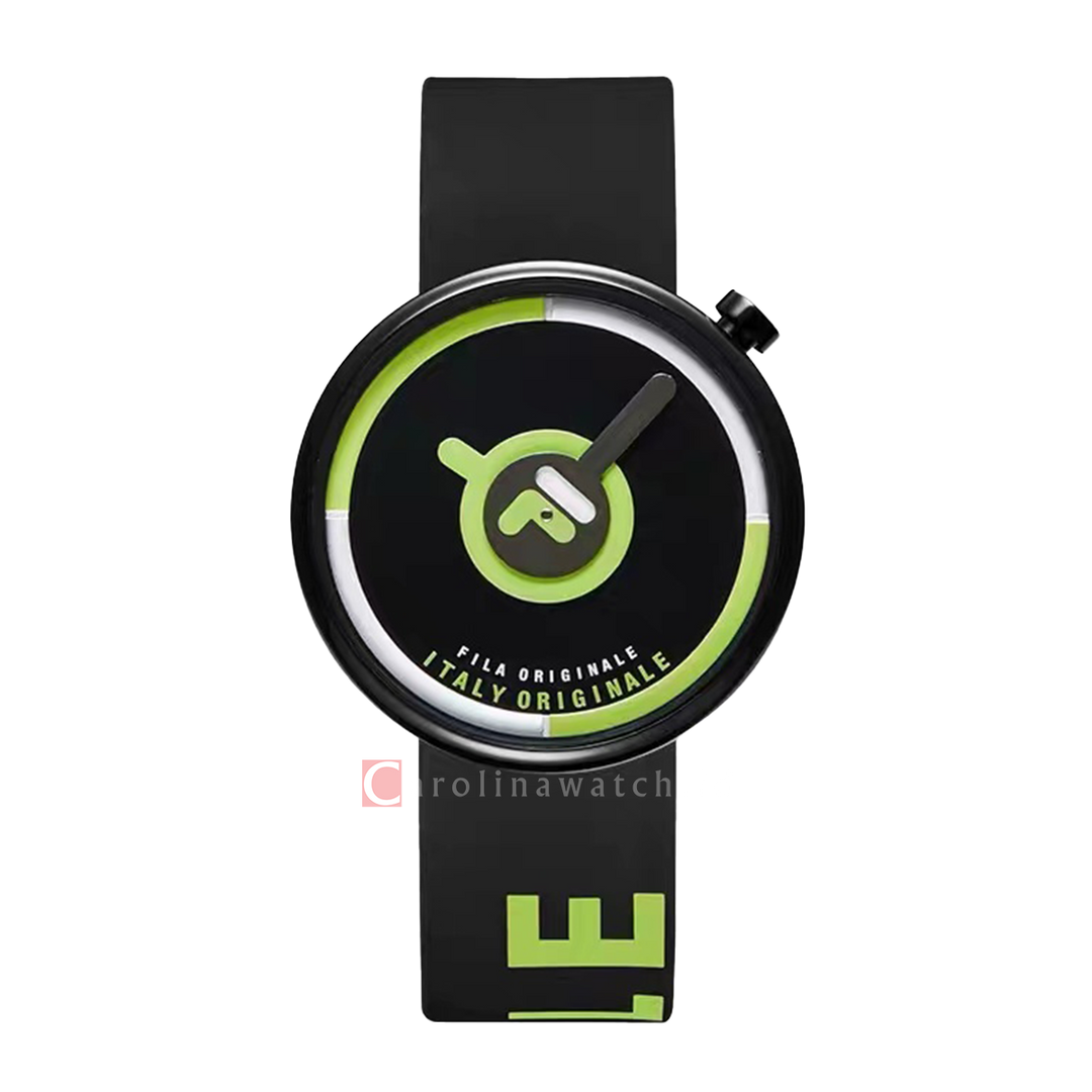 Jam Tangan FILA Italy Originale FL386126-005 Unisex Black Dial Black Rubber Strap