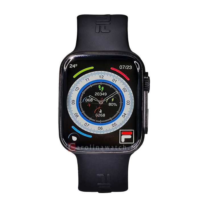 Jam Tangan FILA Smartwatch FL38SW37 Unisex Full Screen Touch Display Black Silicone Strap