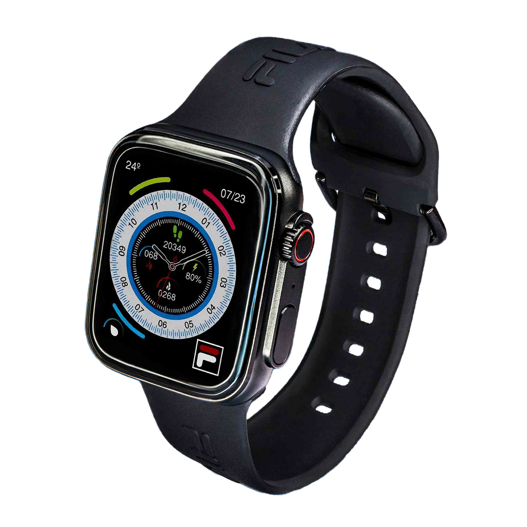 Jam Tangan FILA Smartwatch FL38SW37 Unisex Full Screen Touch Display Black Silicone Strap